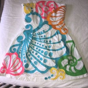 Size 8 Lilly Pulitzer Chiquita Bonita Fit and Flare Embroidered Shell Dress